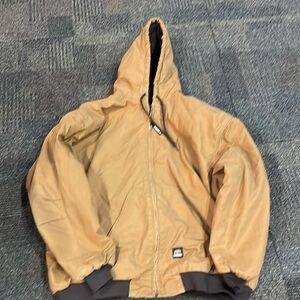 Berne Men 4XL Beige Utility Jacket with Drawstring Hood